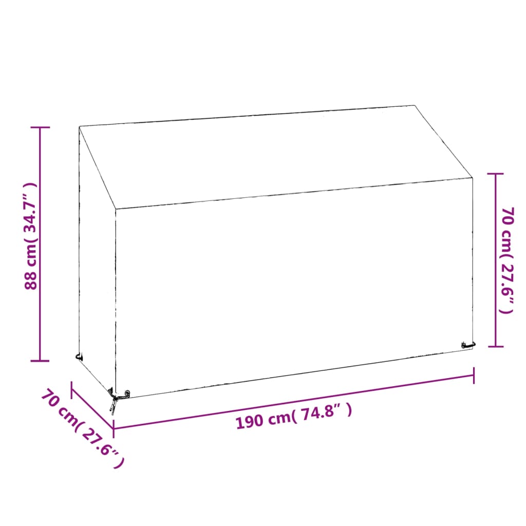 Navlake za vrtnu klupu s 8 ušica 2 kom 190 x 70 x 70/88 cm PE