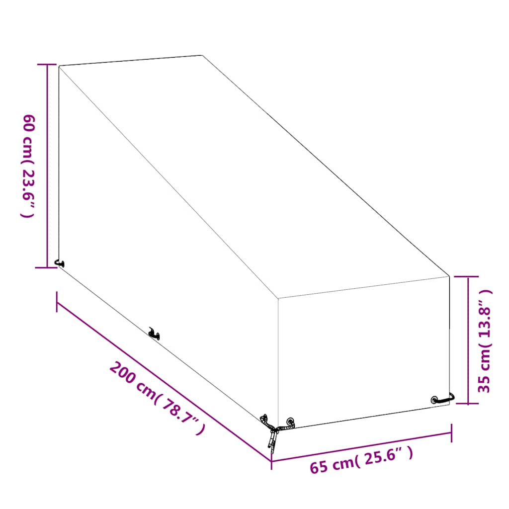 Navlake za ležaljku 2 kom s 12 ušica 200x65x35/60 cm polietilen