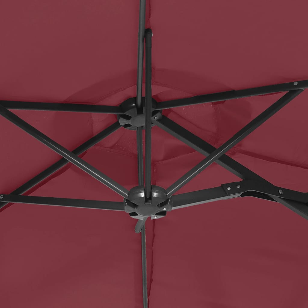 Dvostruki vrtni suncobran bordo 316 x 145 cm