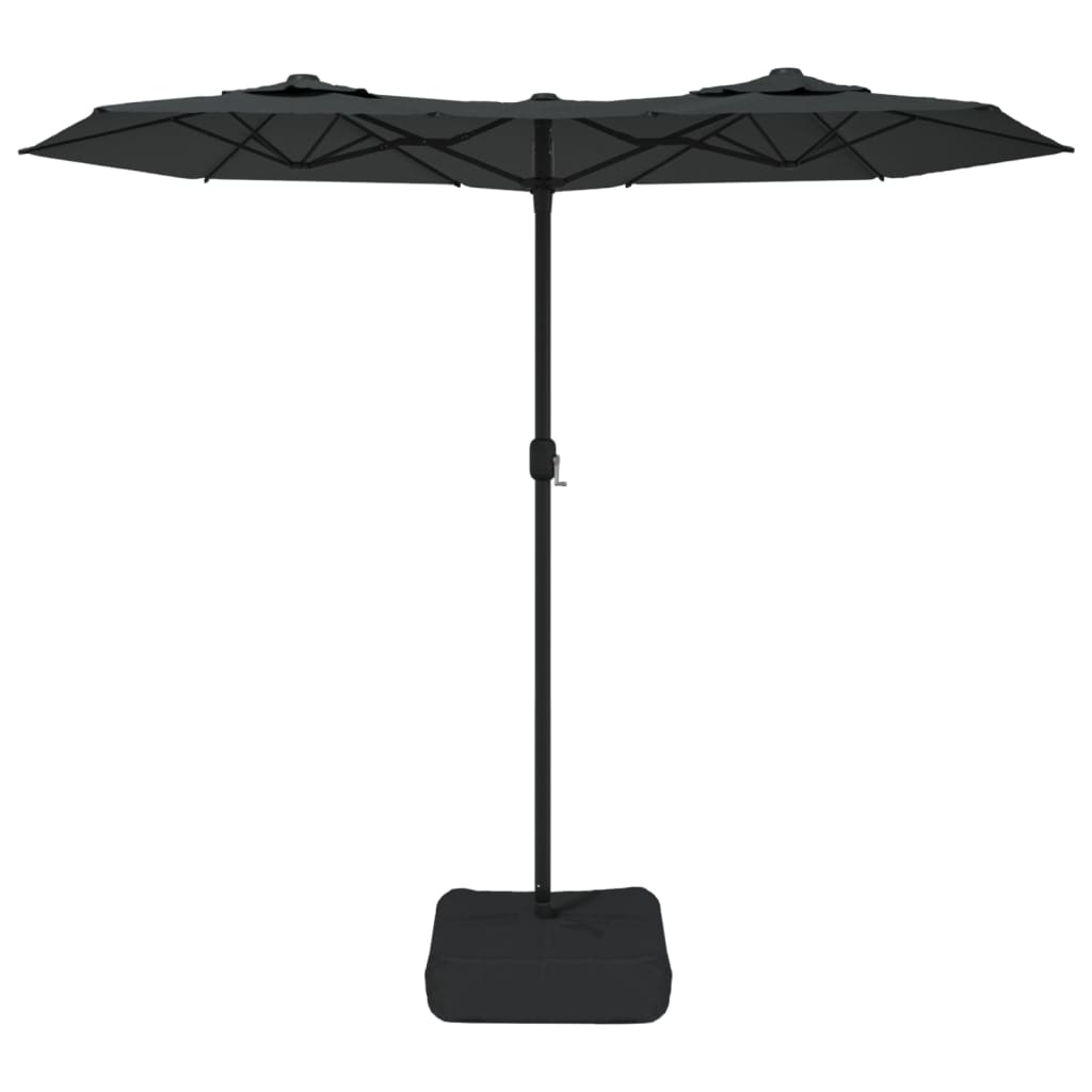 Dvostruki vrtni suncobran s LED svjetlima antracit 316 x 145 cm