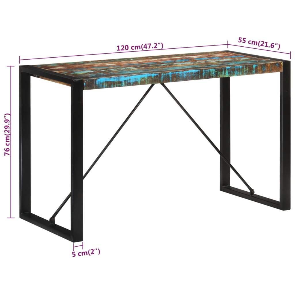 Blagovaonski stol 120x55x76 cm od masivnog obnovljenog drva