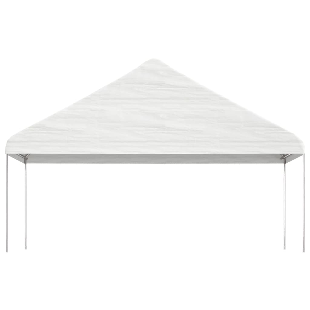 Sjenica s krovom bijela 15,61 x 5,88 x 3,75 m polietilen