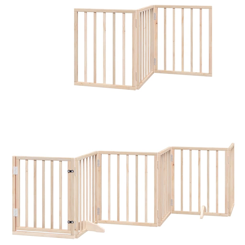 Vrata za pse s vratašcima 15 panela sklopiva 750 cm drvo topole
