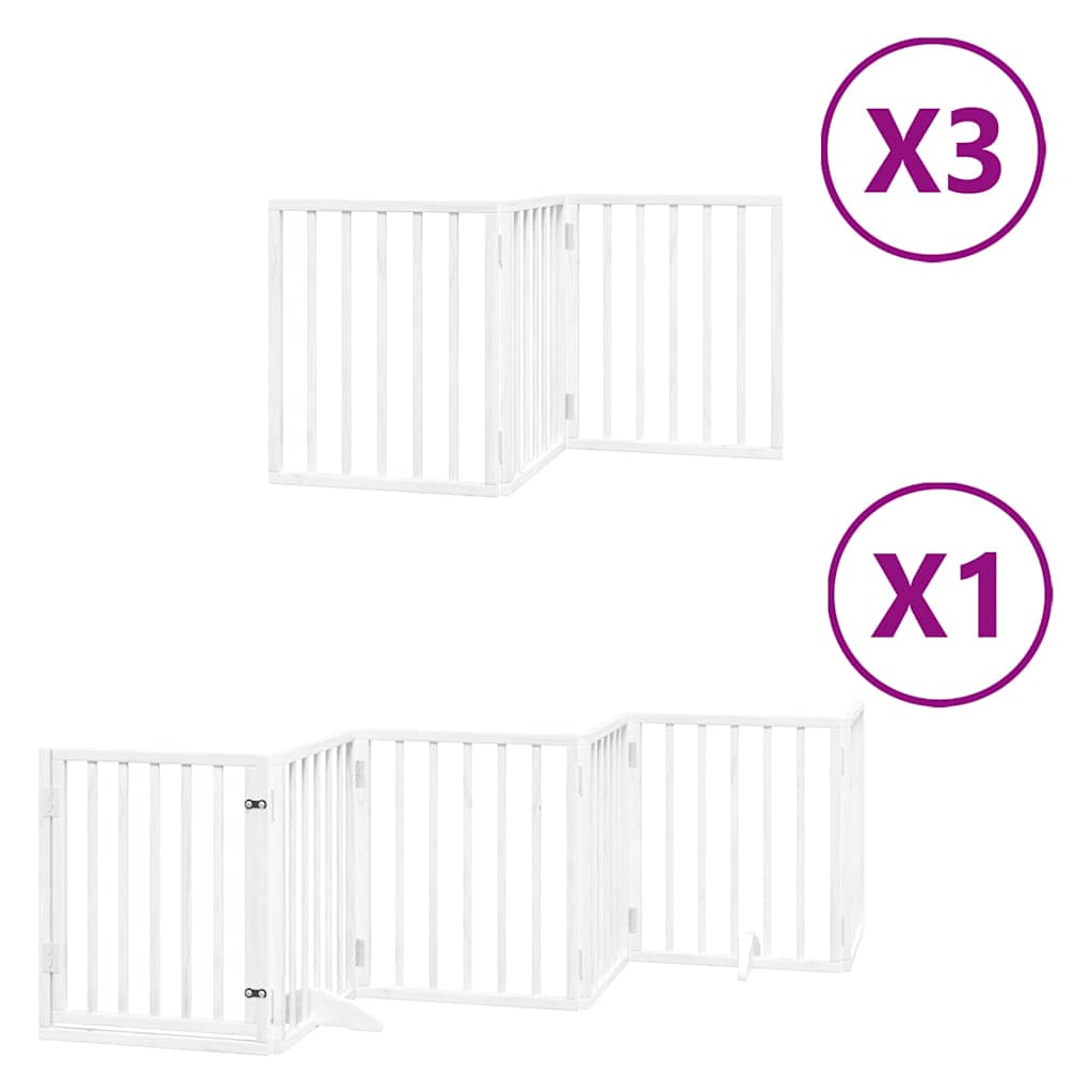 Vrata za pse s vratašcima 15 panela sklopiva 750 cm drvo topole