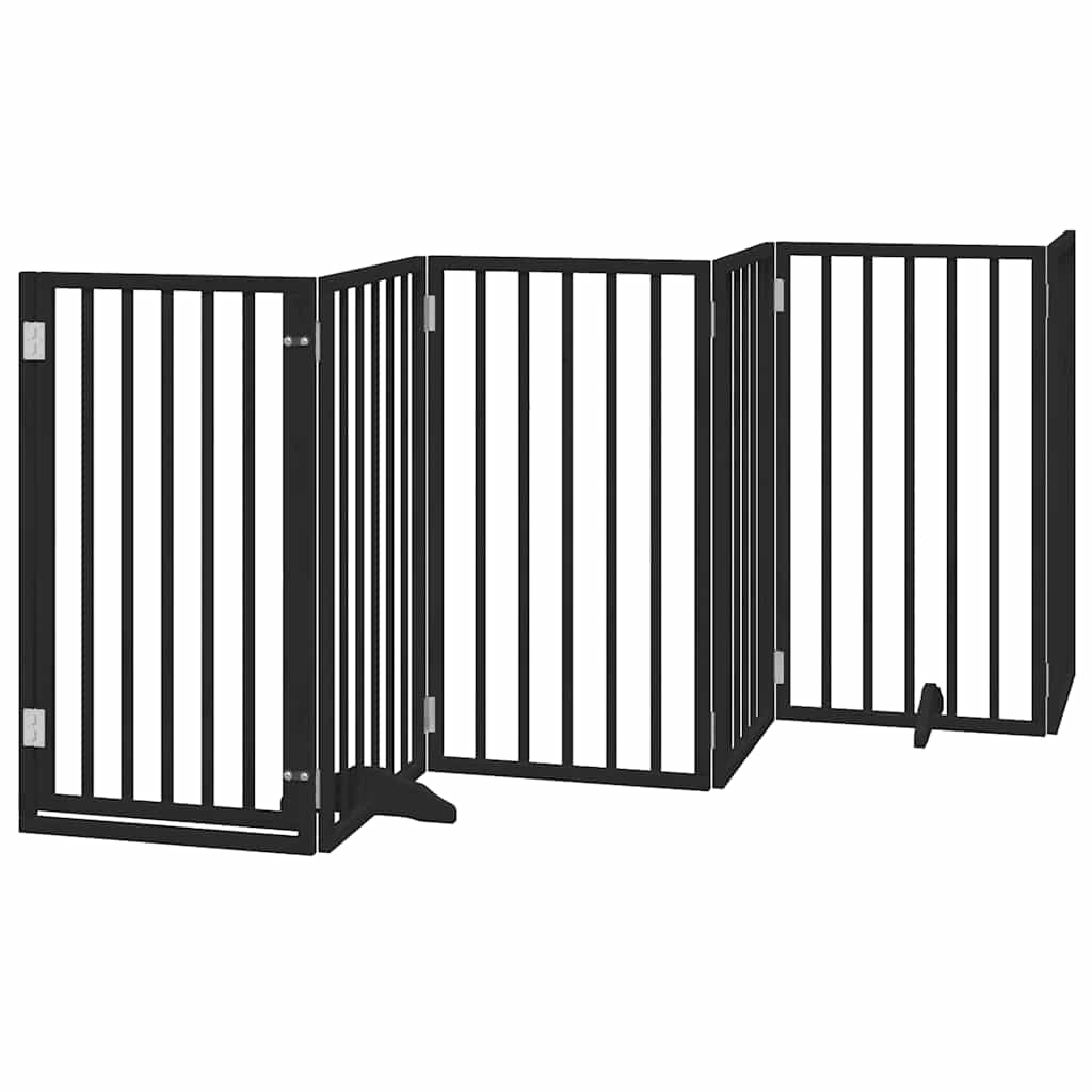 Vrata za pse s vratašcima 15 panela sklopiva 750 cm drvo topole