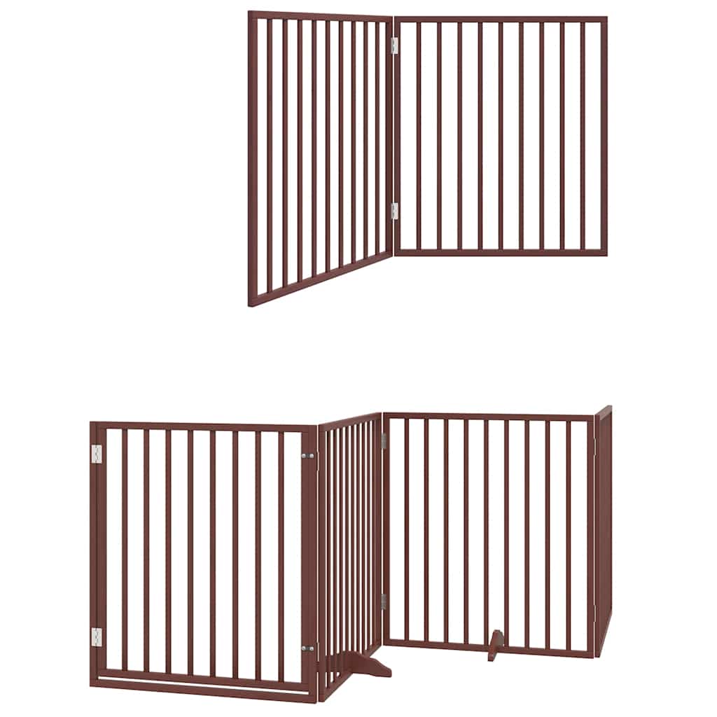 Vrata za pse s vratašcima 12 panela sklopiva 960 cm drvo topole