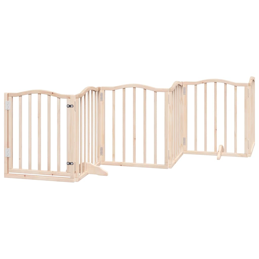 Vrata za pse s vratašcima 15 panela sklopiva 750 cm drvo topole