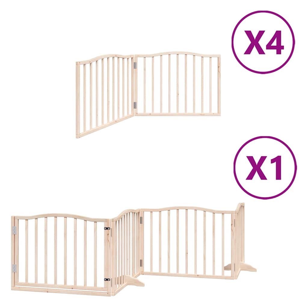 Vrata za pse s vratašcima 12 panela sklopiva 960 cm drvo topole