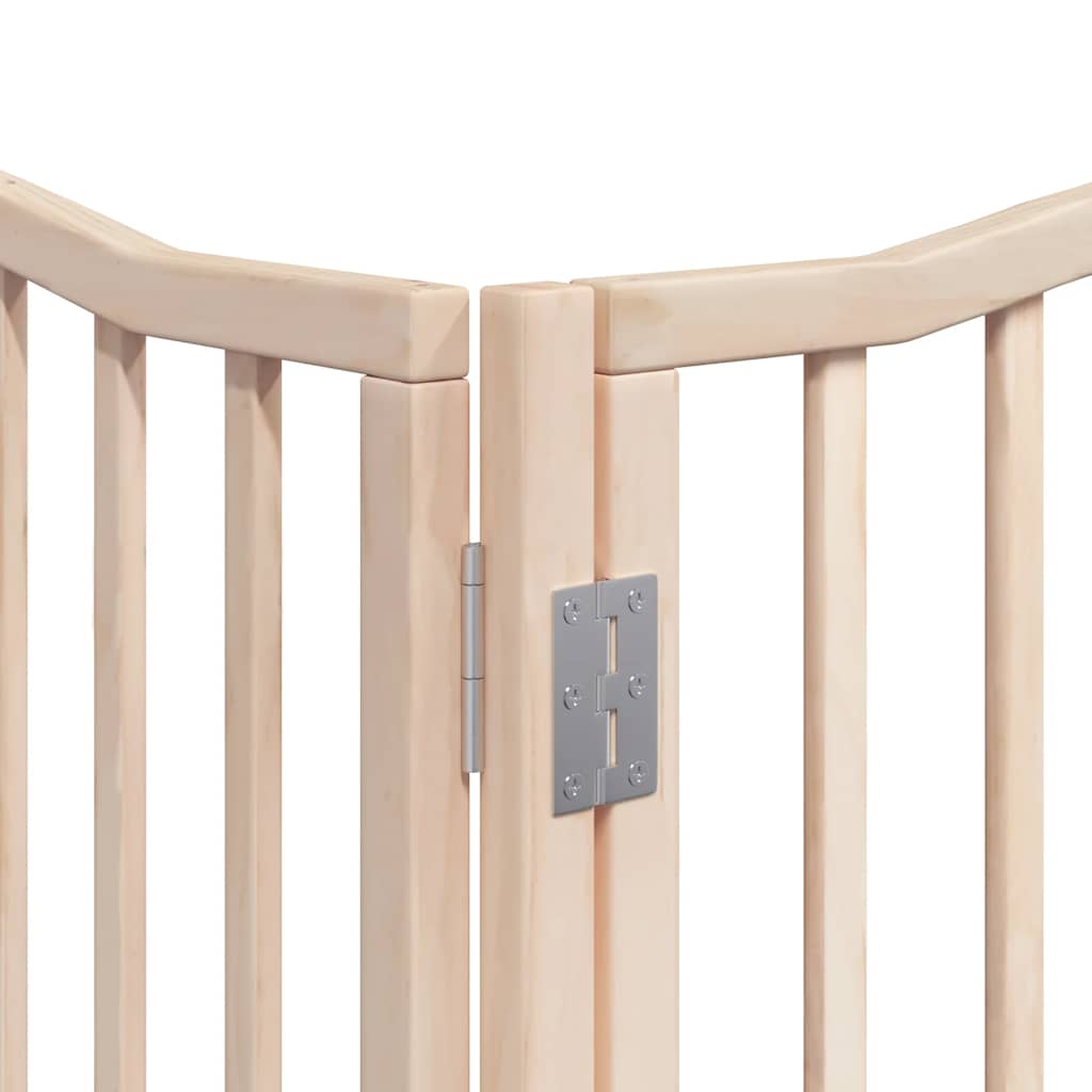 Vrata za pse s vratašcima 8 panela sklopiva 640 cm drvo topole