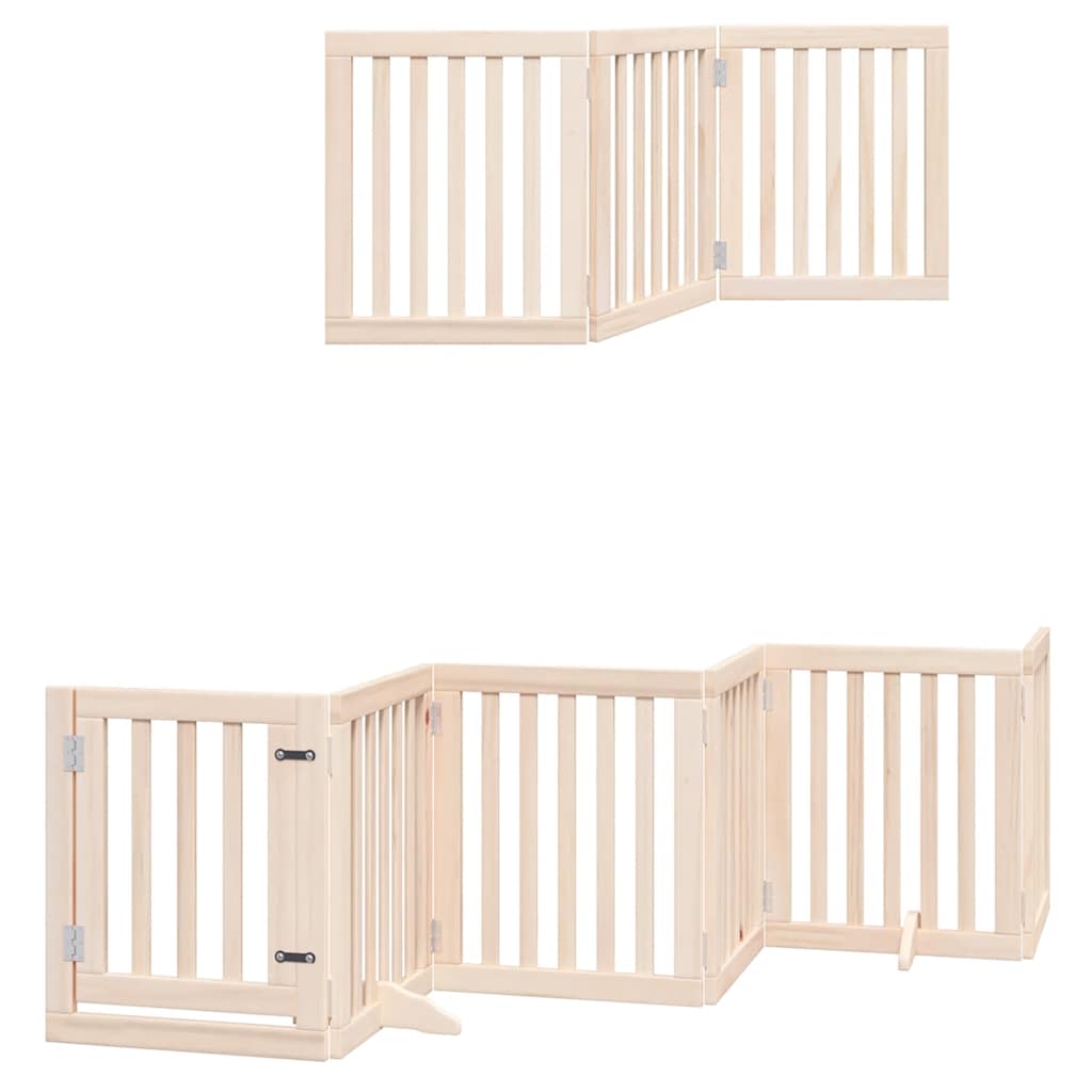 Vrata za pse s vratašcima 15 panela sklopiva 750 cm drvo topole