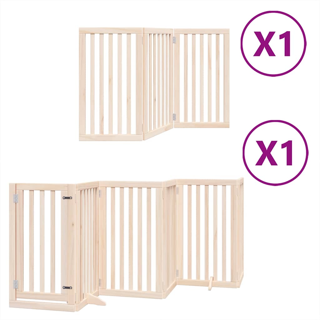 Vrata za pse s vratašcima 9 panela sklopiva 450 cm drvo topole