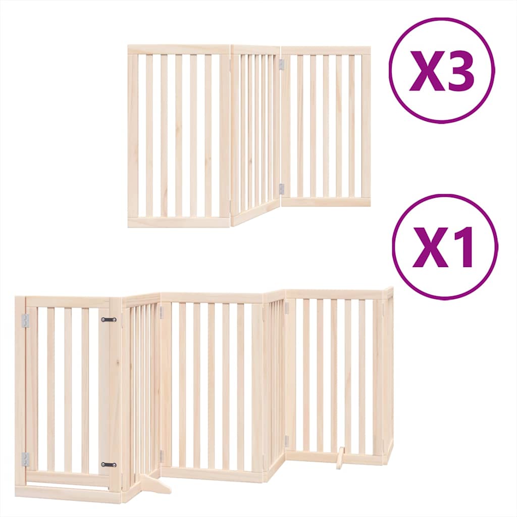 Vrata za pse s vratašcima 15 panela sklopiva 750 cm drvo topole