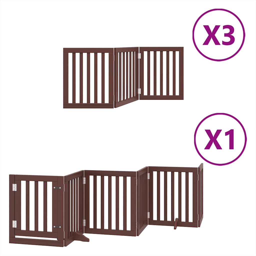 Vrata za pse s vratašcima 15 panela sklopiva 750 cm drvo topole