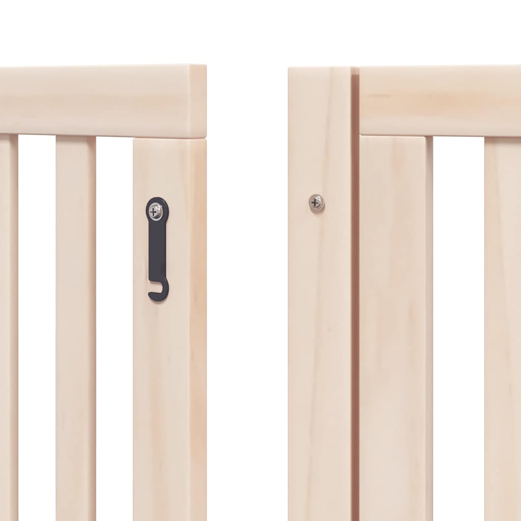 Vrata za pse s vratašcima 6 panela sklopiva 480 cm drvo topole