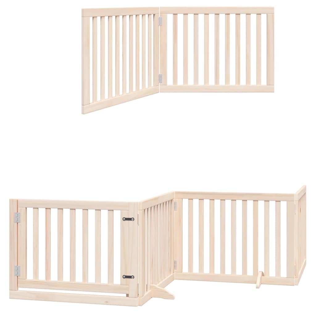 Vrata za pse s vratašcima 12 panela sklopiva 960 cm drvo topole