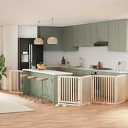 Vrata za pse s vratašcima 6 panela sklopiva 480 cm drvo topole Smeđa 80 x 90 x 2 cm