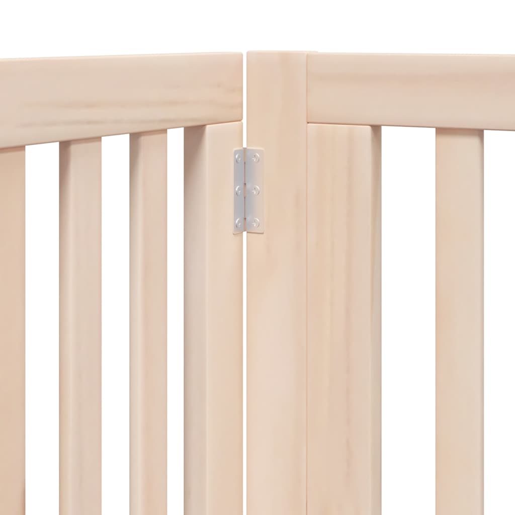 Vrata za pse s vratašcima 10 panela sklopiva 800 cm drvo topole Smeđa 80 x 90 x 2 cm