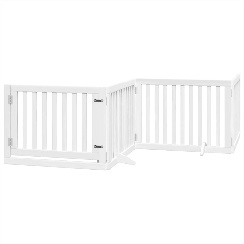 Vrata za pse s vratašcima 8 panela sklopiva 640 cm drvo topole