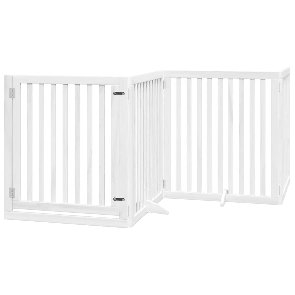Vrata za pse s vratašcima 8 panela sklopiva 640 cm drvo topole