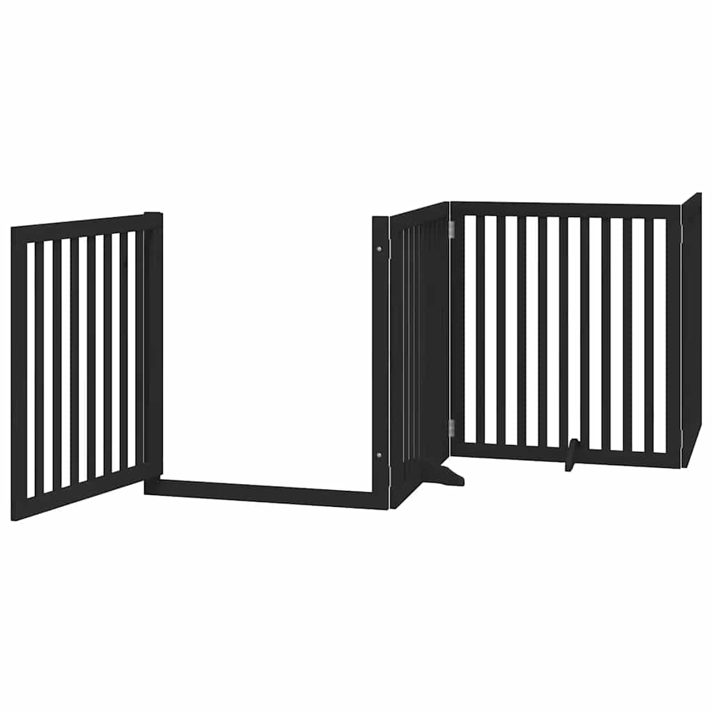 Vrata za pse s vratašcima 8 panela sklopiva 640 cm drvo topole