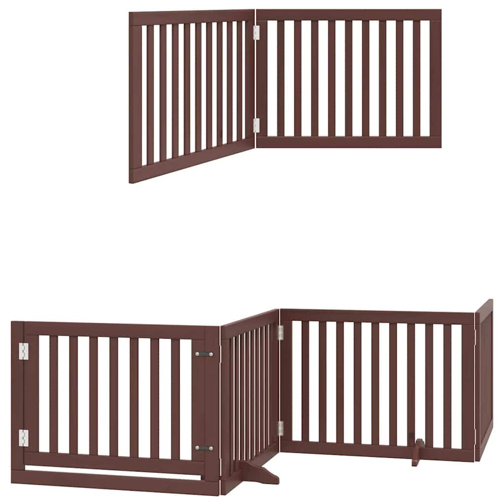 Vrata za pse s vratašcima 8 panela sklopiva 640 cm drvo topole