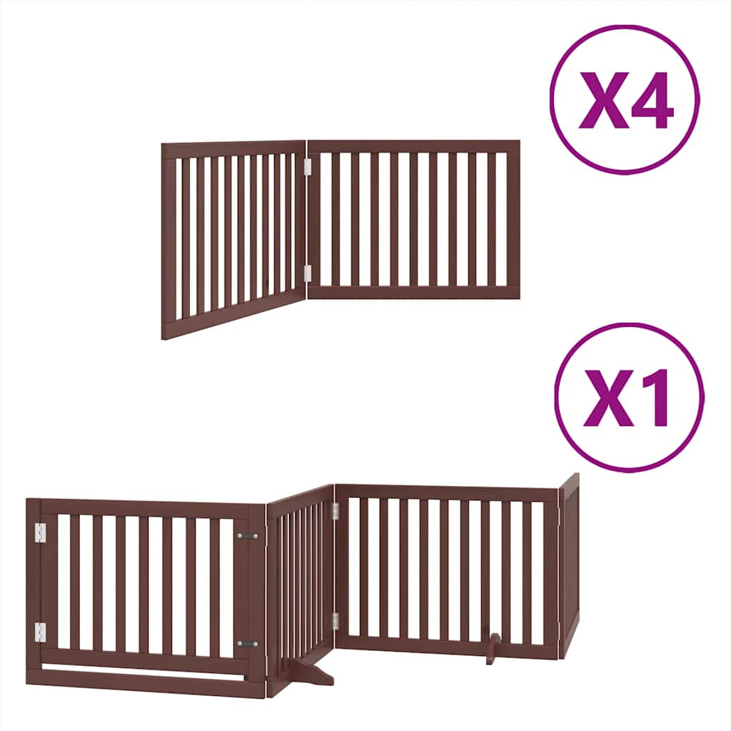 Vrata za pse s vratašcima 12 panela sklopiva 960 cm drvo topole