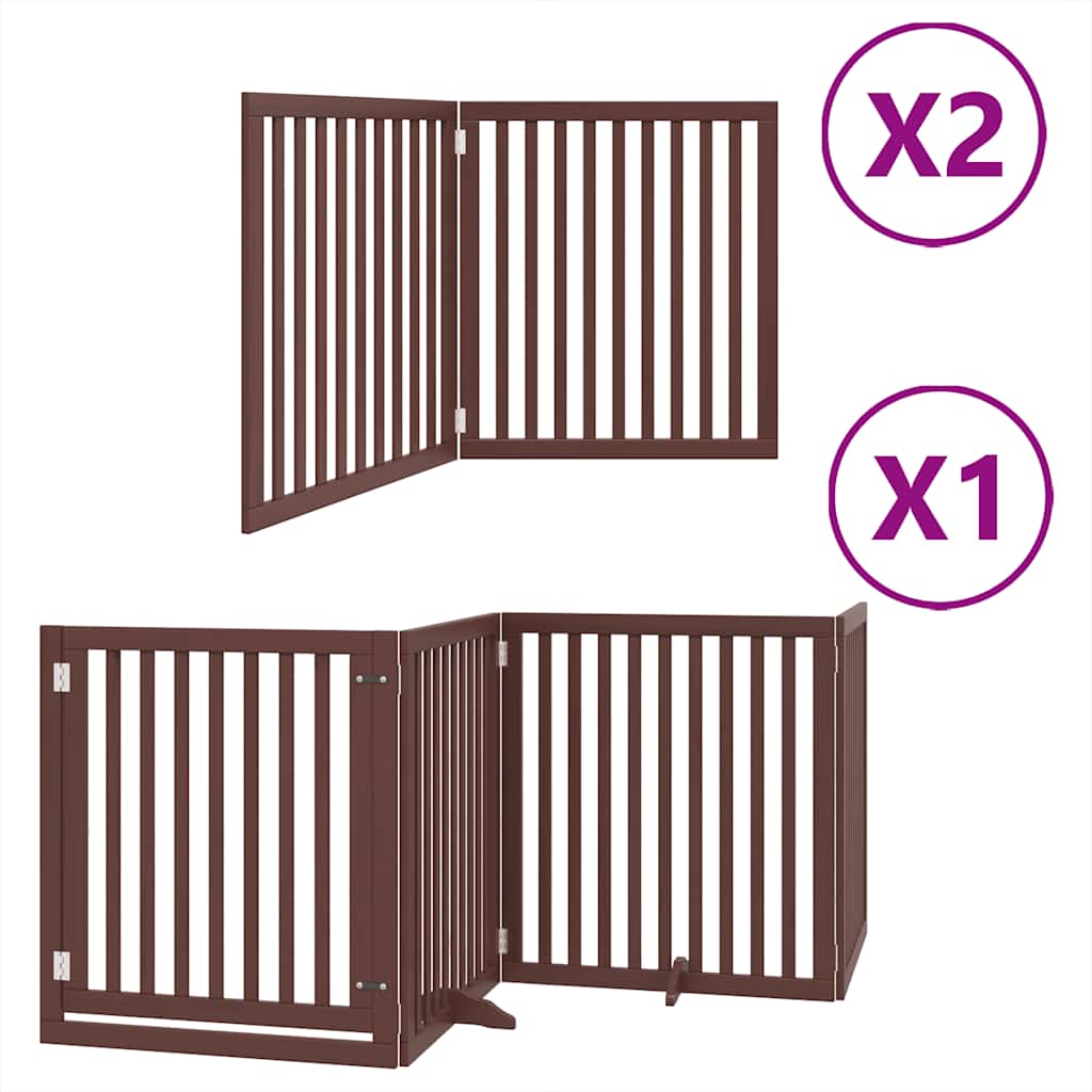 Vrata za pse s vratašcima 8 panela sklopiva 640 cm drvo topole