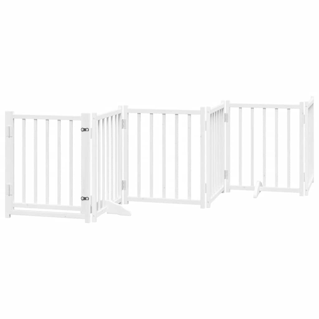 Vrata za pse s vratašcima 15 panela sklopiva 750 cm drvo topole
