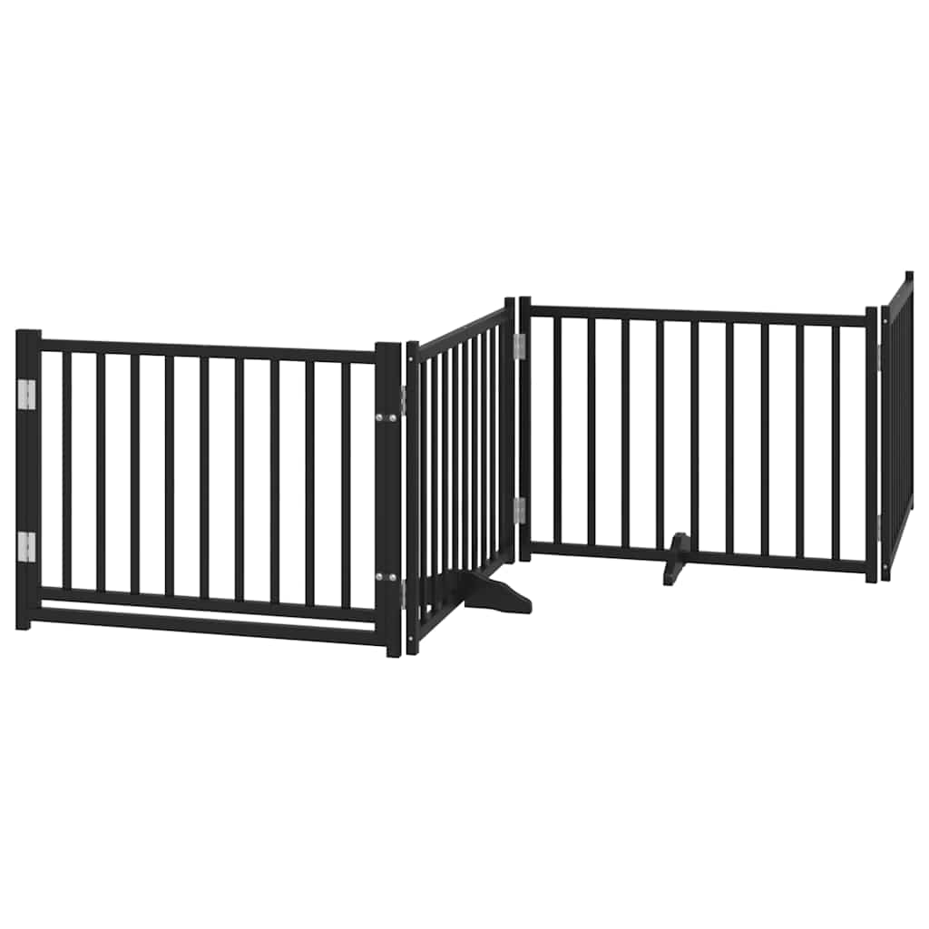 Vrata za pse s vratašcima 8 panela sklopiva 640 cm drvo topole