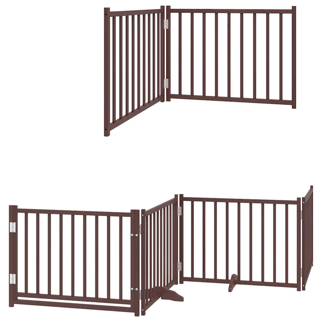 Vrata za pse s vratašcima 8 panela sklopiva 640 cm drvo topole