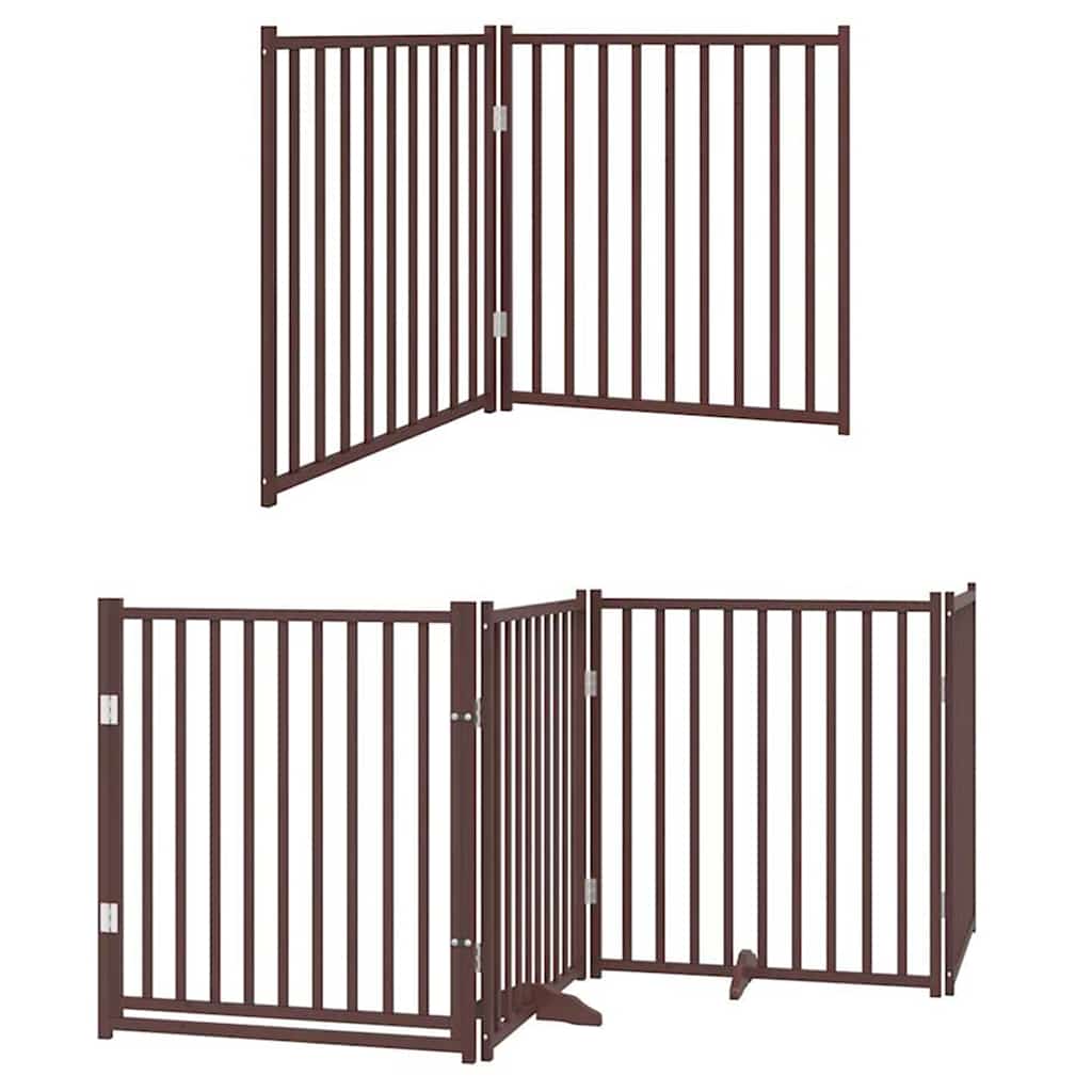 Vrata za pse s vratašcima 8 panela sklopiva 640 cm drvo topole