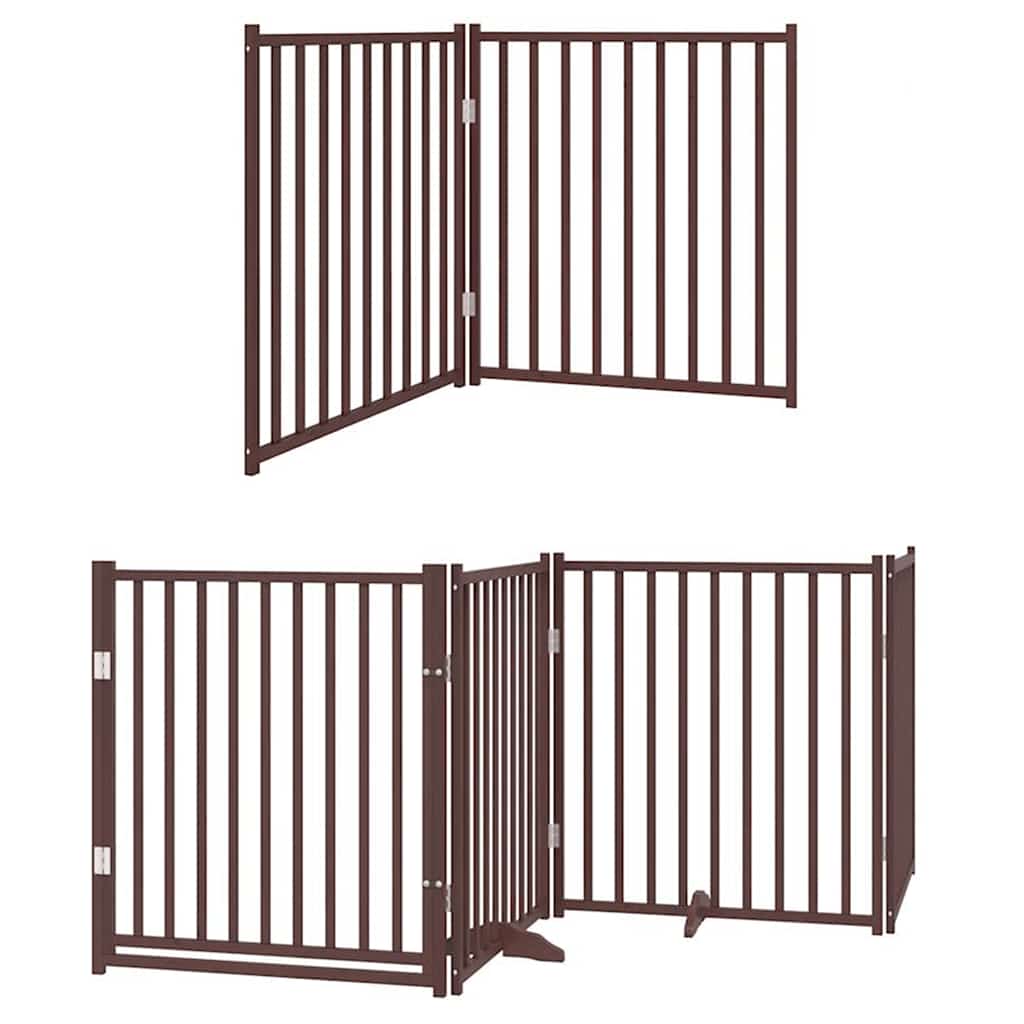 Vrata za pse s vratašcima 12 panela sklopiva 960 cm drvo topole