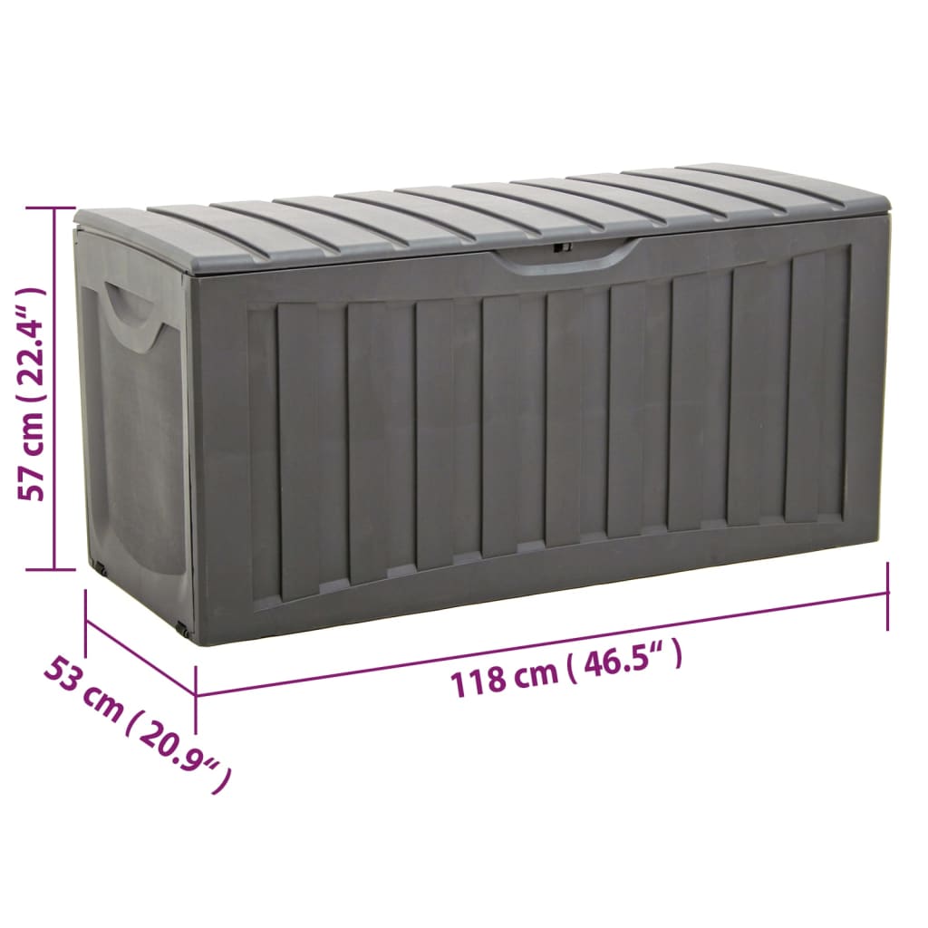 Kutija za pohranu crna 118 x 53 x 57 cm od polipropilena