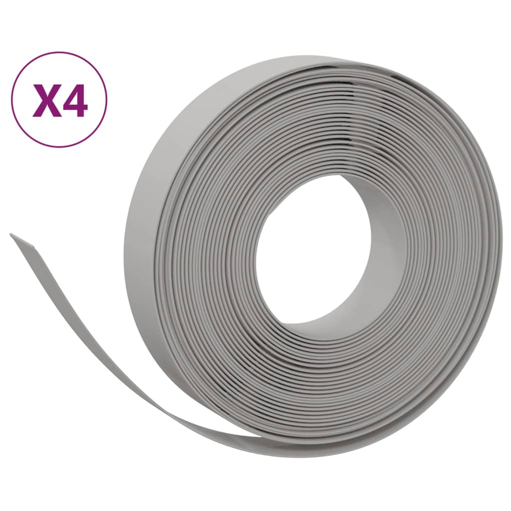 Vrtne ivice 4 kom sive 10 m 10 cm od polietilena