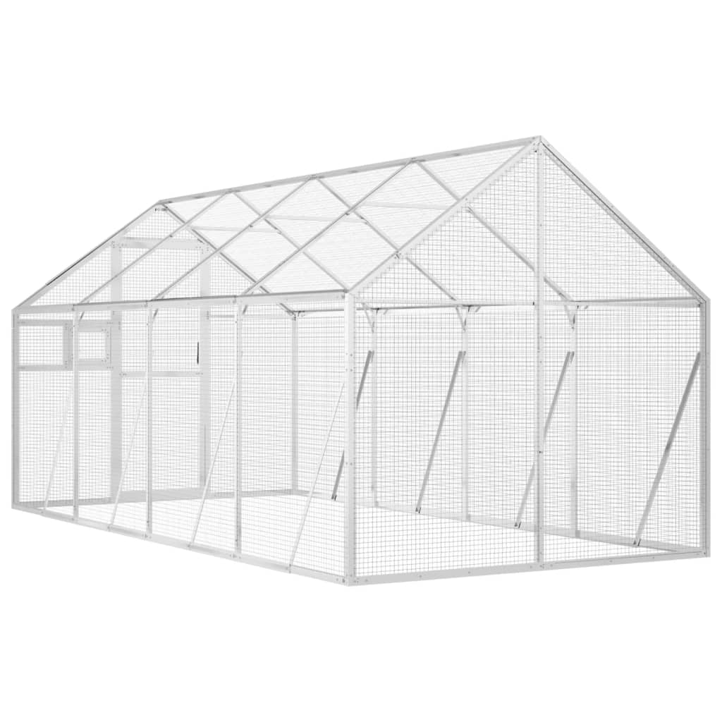 Kavez za ptice srebrni 1,79x4x1,85 m aluminijski