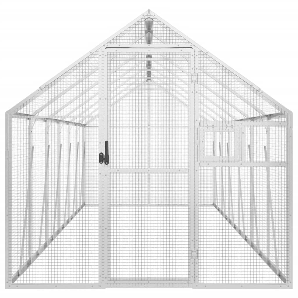 Kavez za ptice srebrni 1,79x6x1,85 m aluminijski