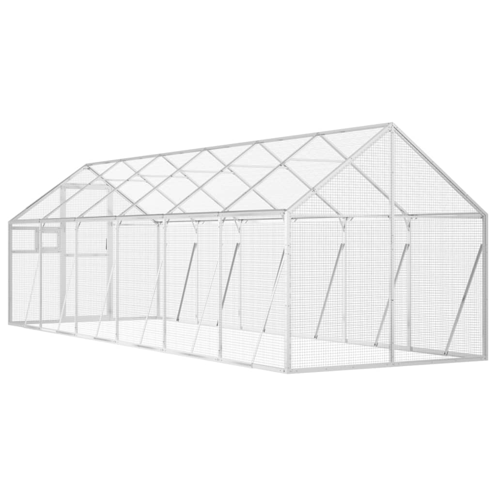 Kavez za ptice srebrni 1,79x6x1,85 m aluminijski