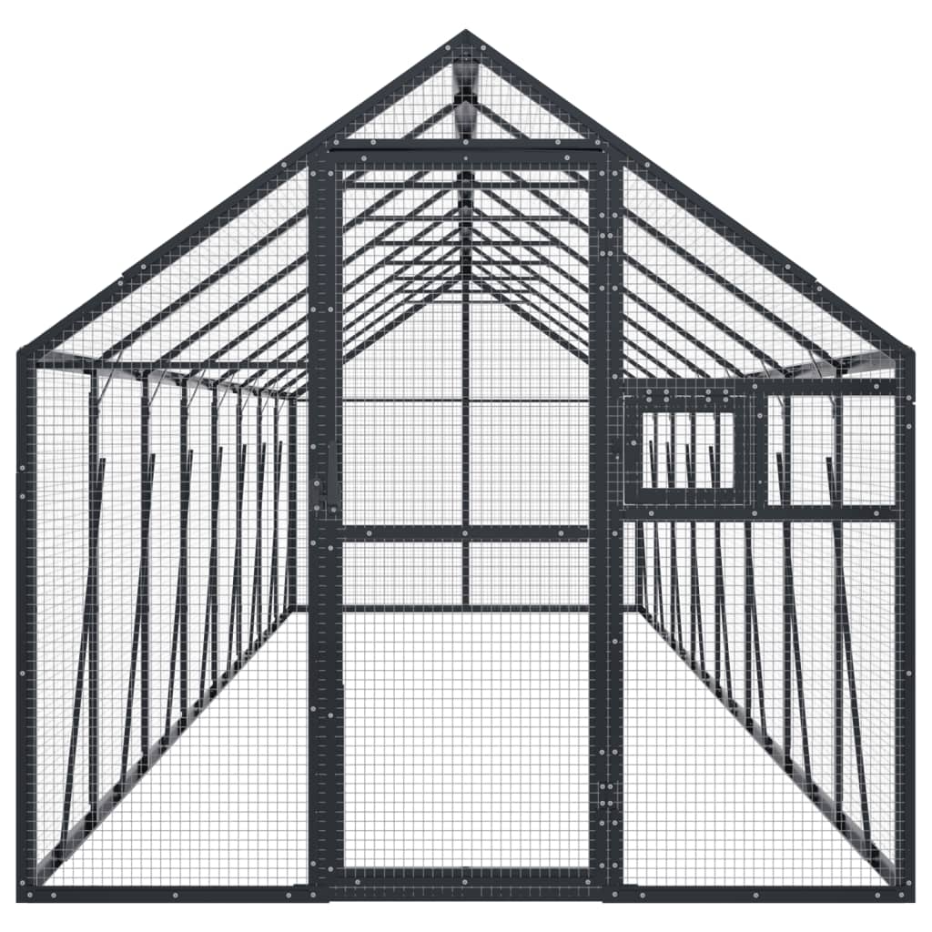 Kavez za ptice antracit 1,79x8x1,85 m aluminijski