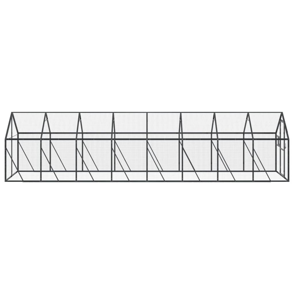 Kavez za ptice antracit 1,79x8x1,85 m aluminijski