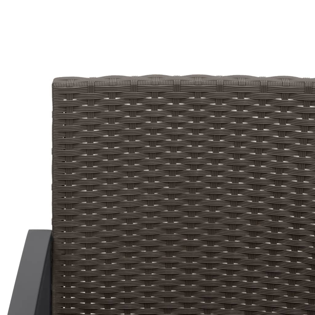 3-dijelni vrtni blagovaonski set s jastucima smeđi od PP ratana