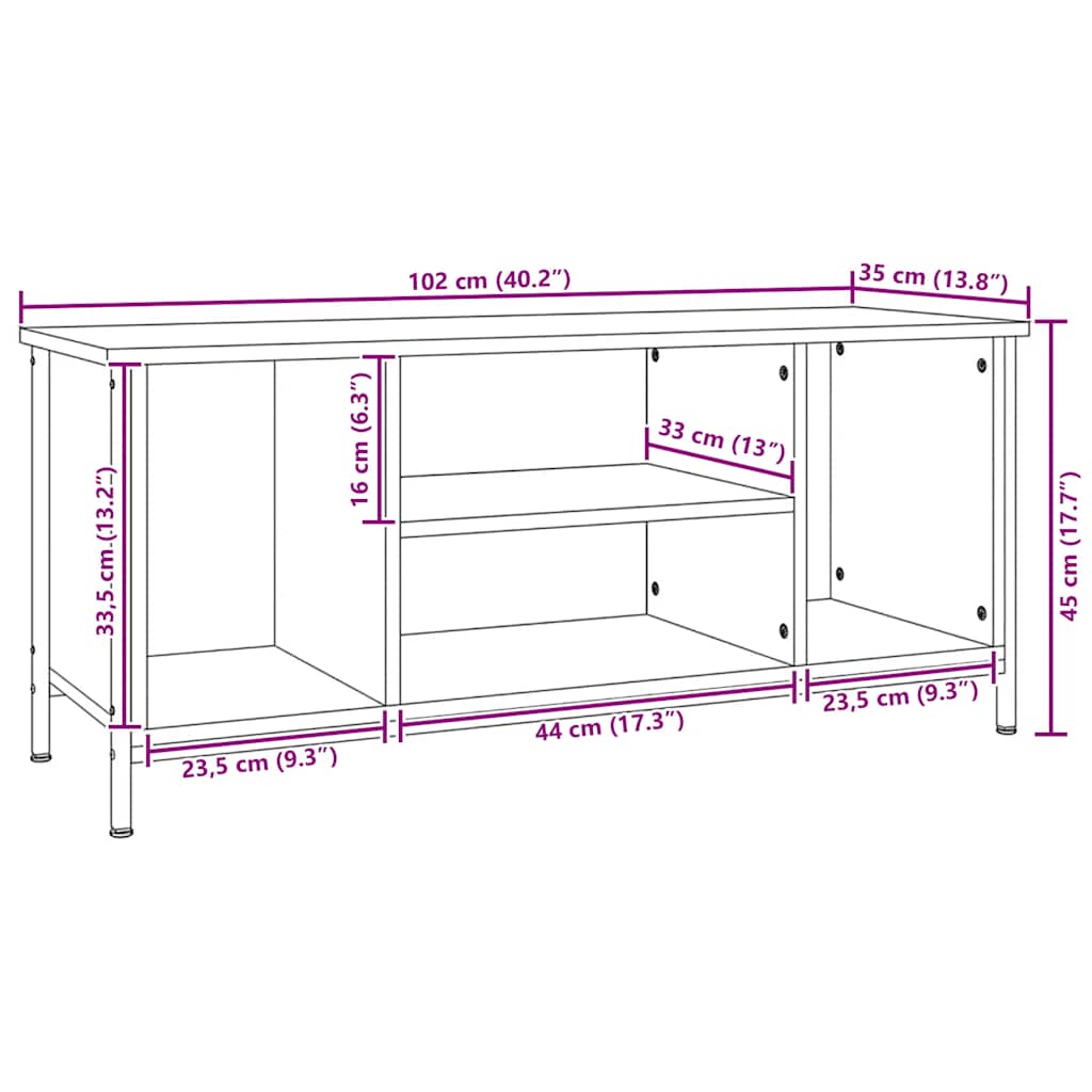 TV ormarić crni 102 x 35 x 45 cm od konstruiranog drva