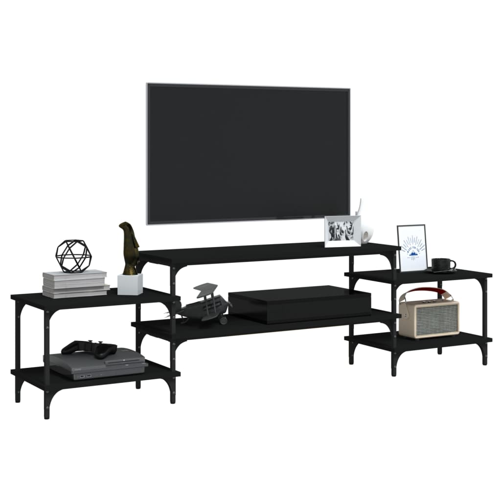 TV ormarić crni 197 x 35 x 52 cm od konstruiranog drva