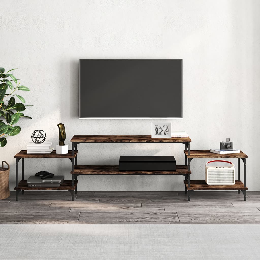 TV ormarić boja dimljenog hrasta 197x35x52 cm konstruirano drvo