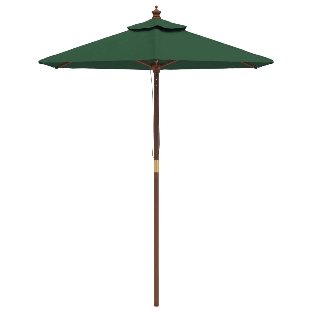 Vrtni suncobran s drvenim stupom zeleni 196 x 231 cm