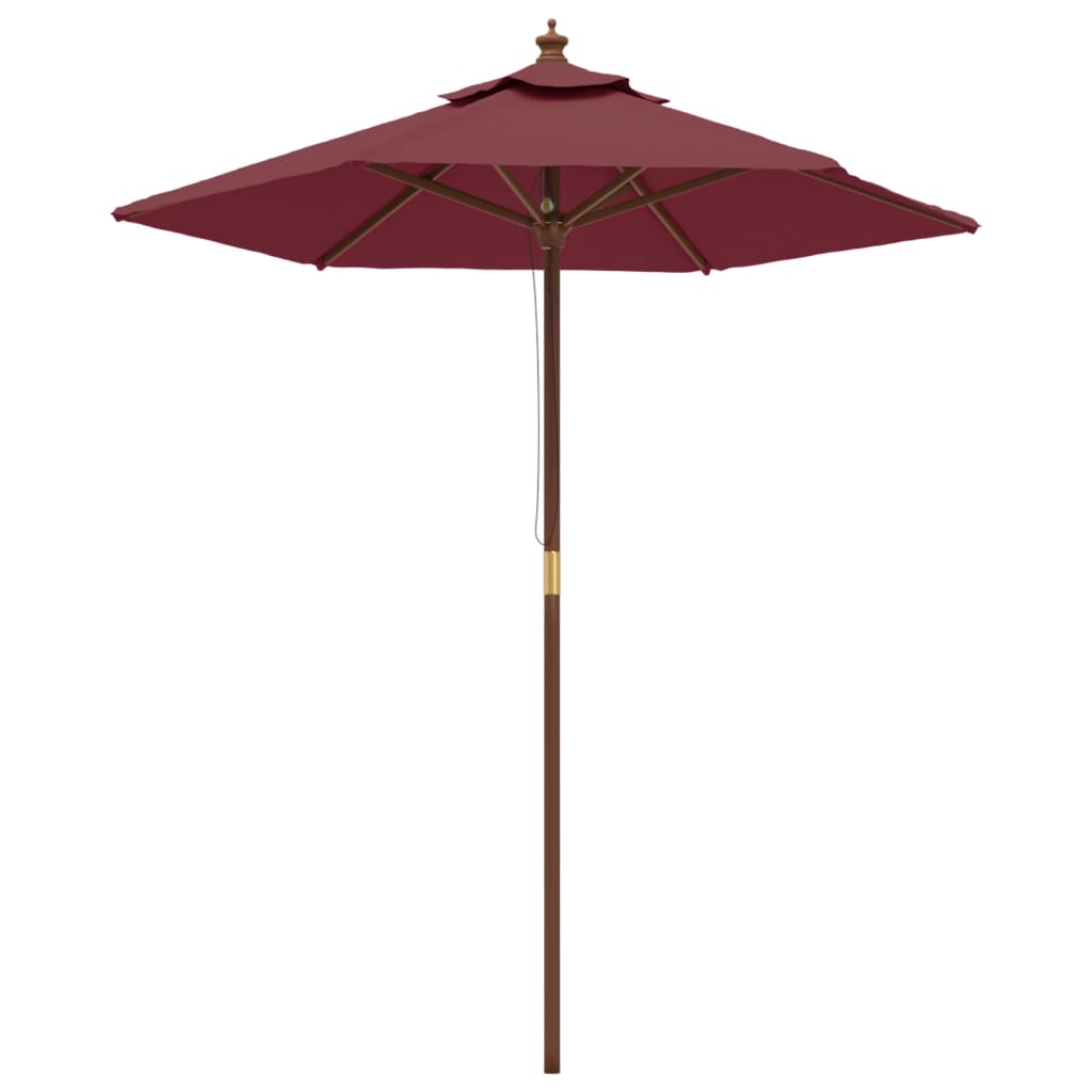 Vrtni suncobran s drvenim stupom bordo 196 x 231 cm
