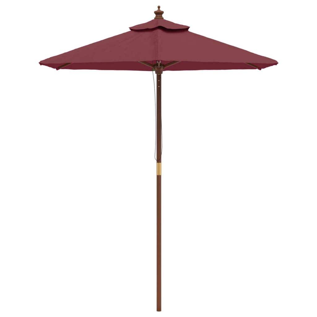 Vrtni suncobran s drvenim stupom bordo 196 x 231 cm