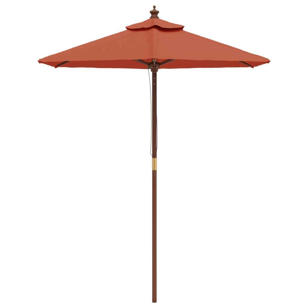 Vrtni suncobran s drvenim stupom terakota 196 x 231 cm