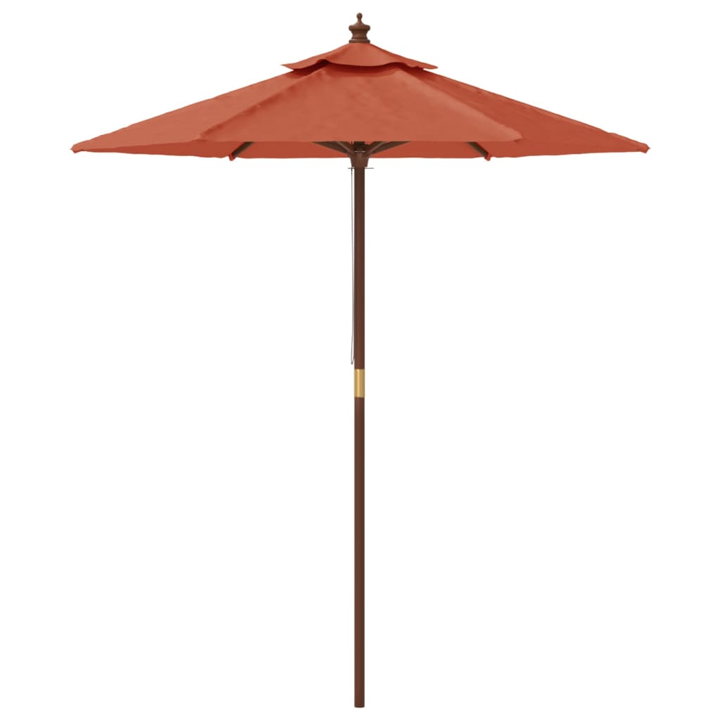 Vrtni suncobran s drvenim stupom terakota 196 x 231 cm