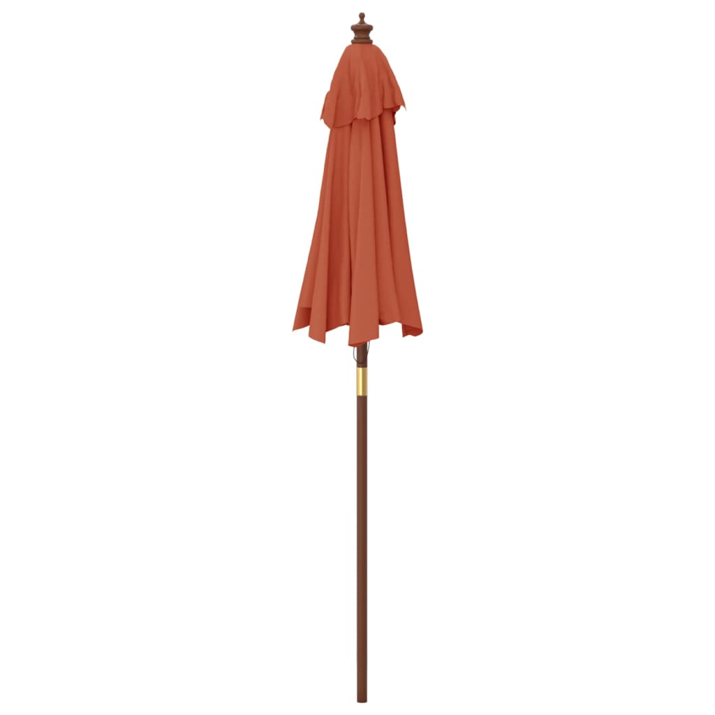 Vrtni suncobran s drvenim stupom terakota 196 x 231 cm