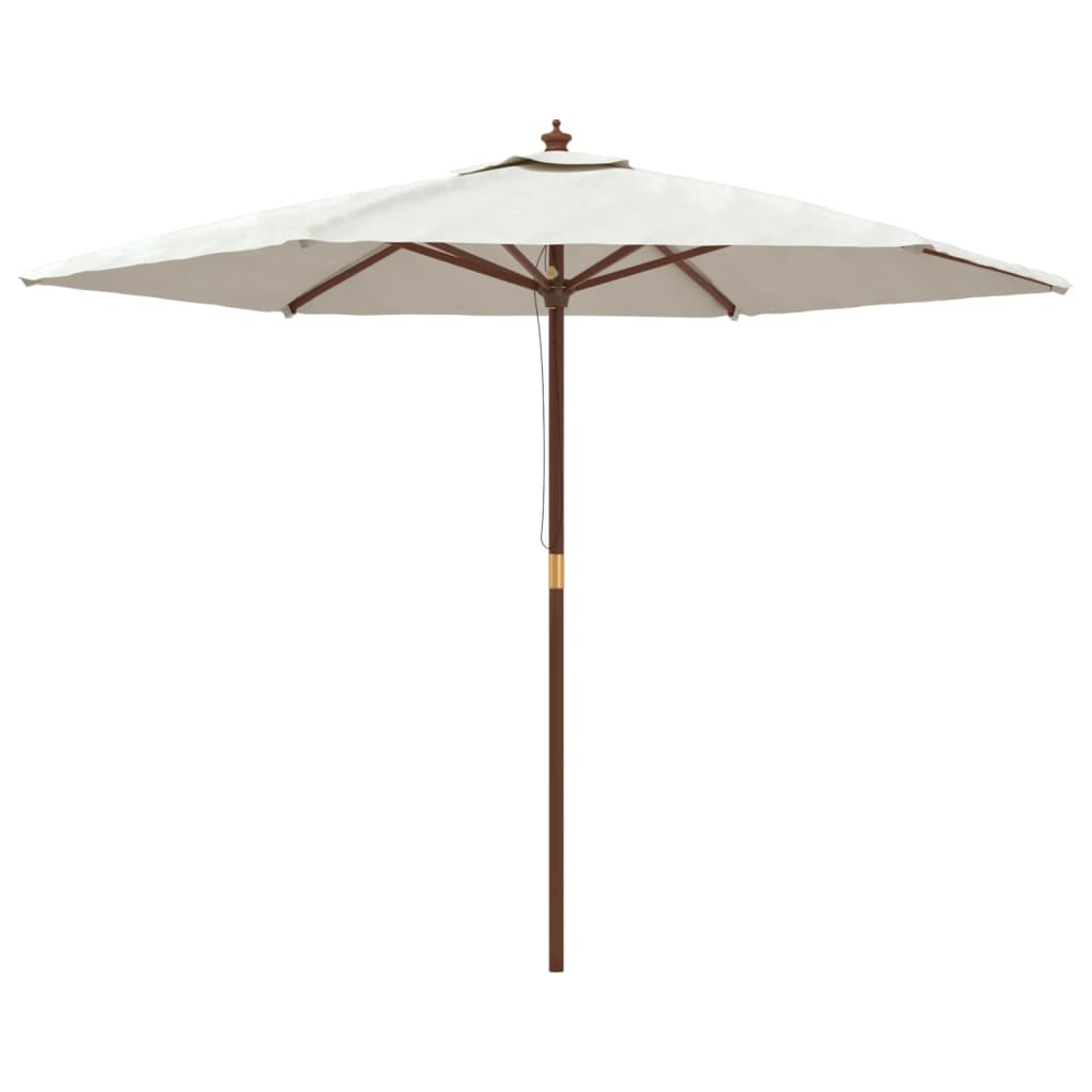 Vrtni suncobran s drvenim stupom boja pijeska 299 x 240 cm